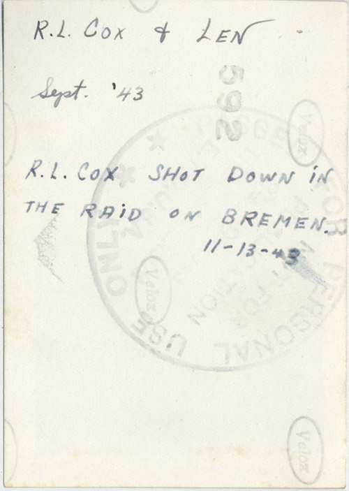 R.L. Cox Back